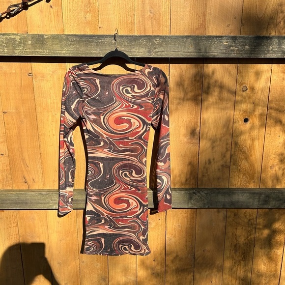 Reeling Colors Sheer Cut‎ Out Dress size large black bead dolls kill marbled - Picture 9 of 11